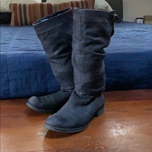 Slouchy leather calf boots from Italy